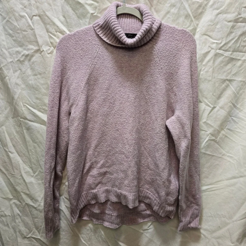 J. Crew Wool Blend Turtleneck Sweater Womens‎ Medium Lavender Purple Knit